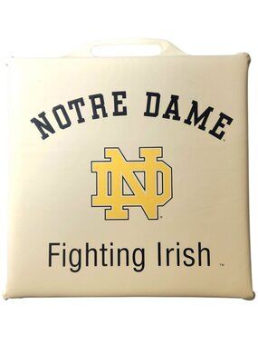 Vintage Notre Dame Fighting Irish Stadium Seat Cushion Victory March 14" White